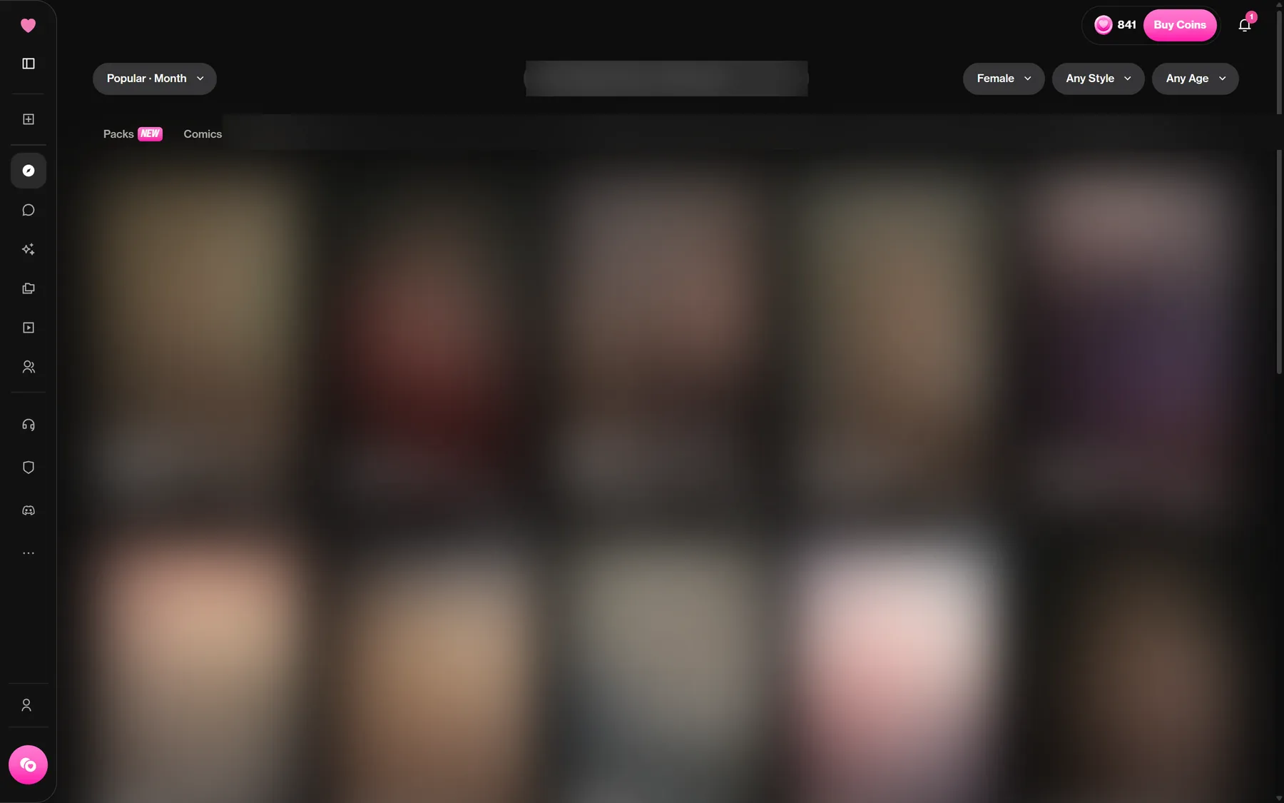 The Explore grid with sort, gender, style and tag filters along the top